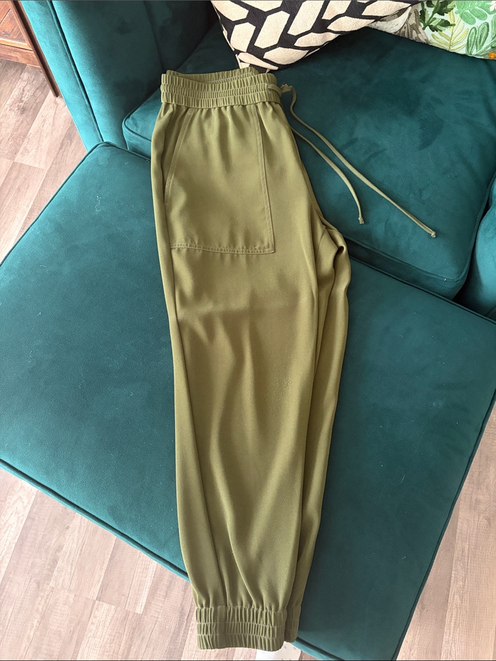Ann Taylor Factory Olive Drawstring Joggers